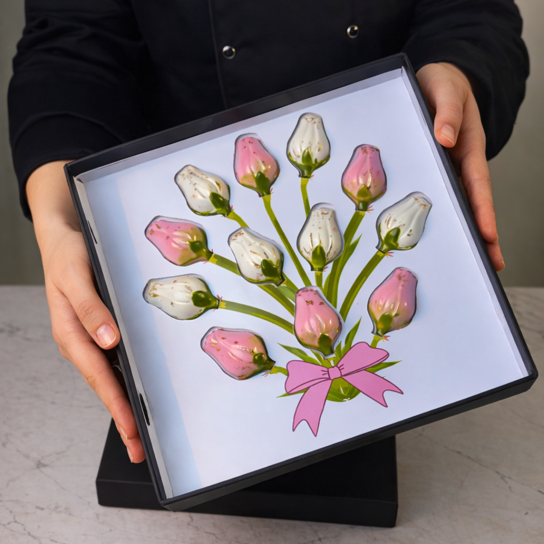 Flower Chocolate Box – 12 Pieces
