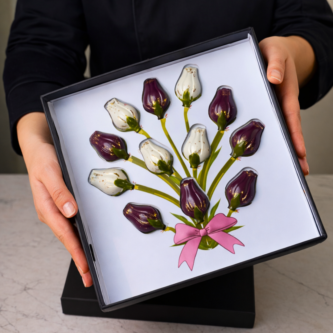 Flower Chocolate Box – 12 Pieces